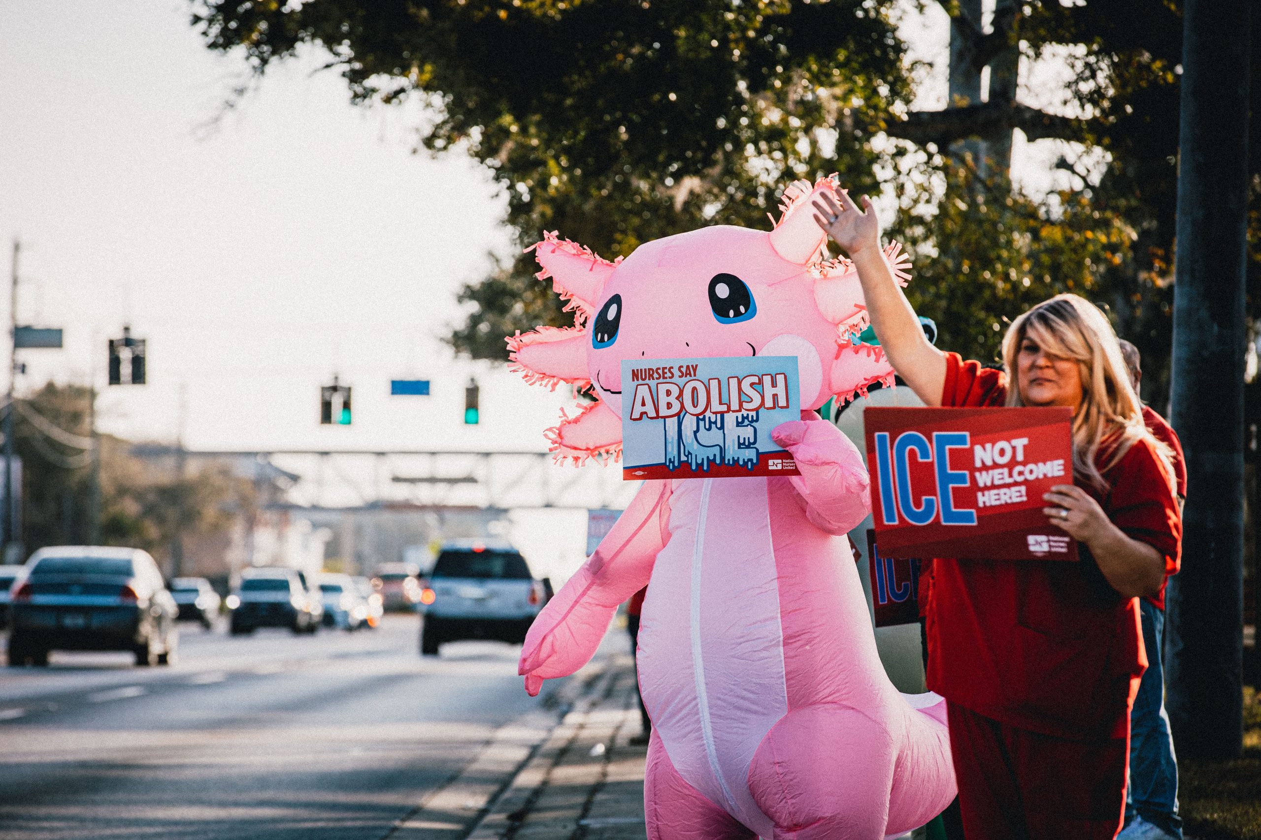 Union nurses protest ICE in Largo [Photos]